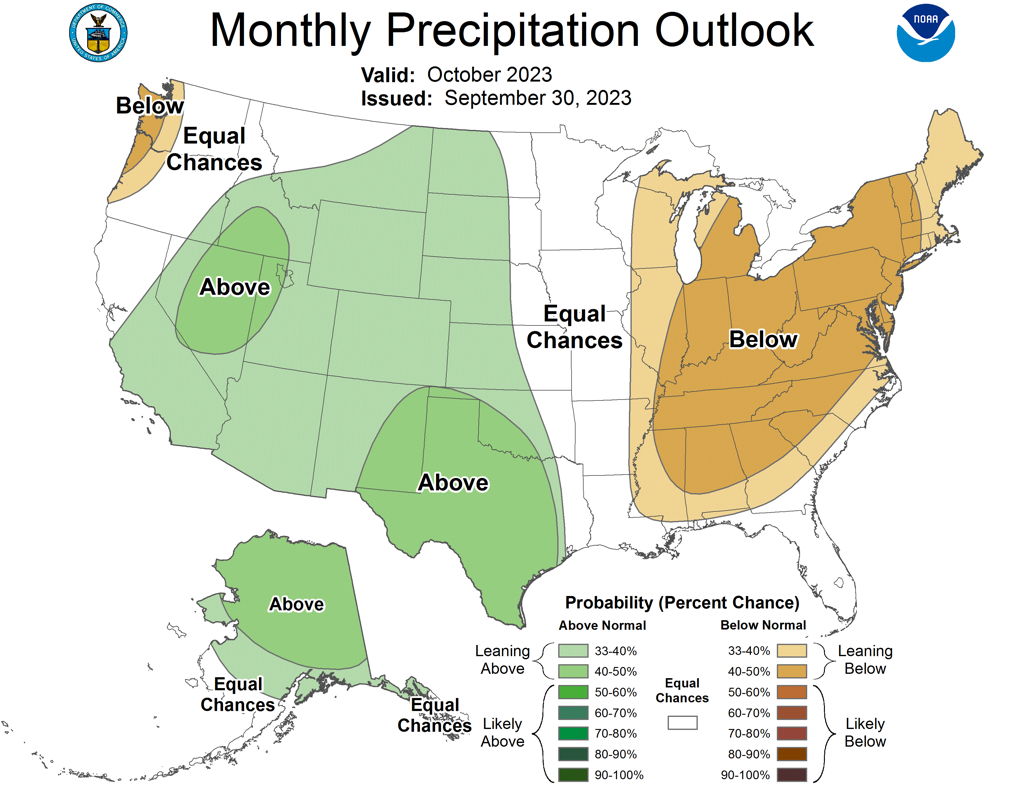 NWS - Climate Prediction Center Forecasts - Autumn 2023